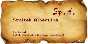 Szvitek Albertina névjegykártya